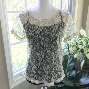 Lace cream top